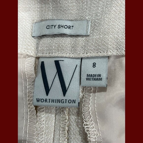 Worthington - Women's Mid-Rise 8.5" Inseam City Short - Beige - 8 - Picture 10 of 14